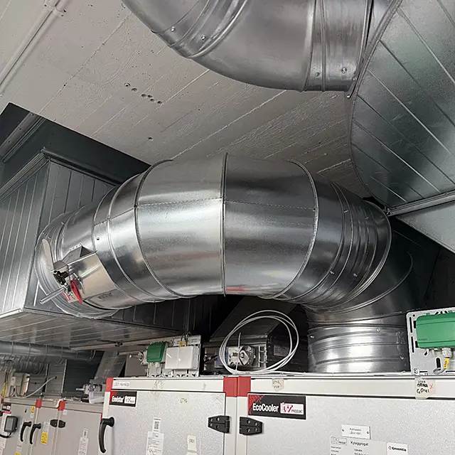 Entreprenadformer ventilation installation